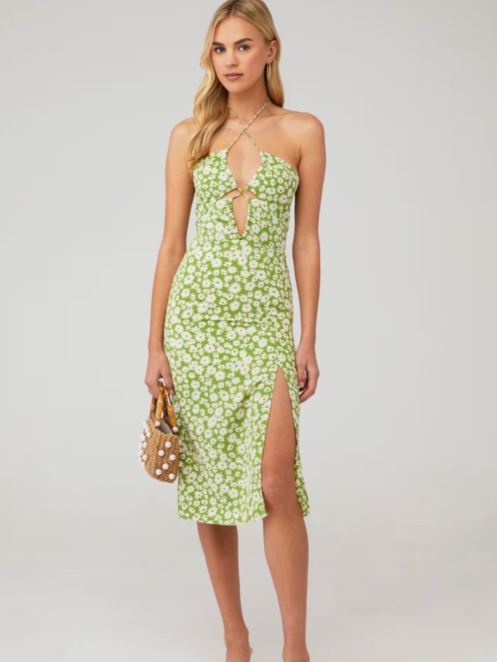 Sage the Label Green Garden Midi Dress Size XS Daisies